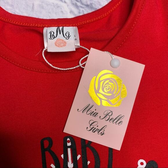 NEW Mia Belle Girls ‘Baby It’s Cold Outside’ Cold Shoulder Christmas Top - Picture 4 of 8